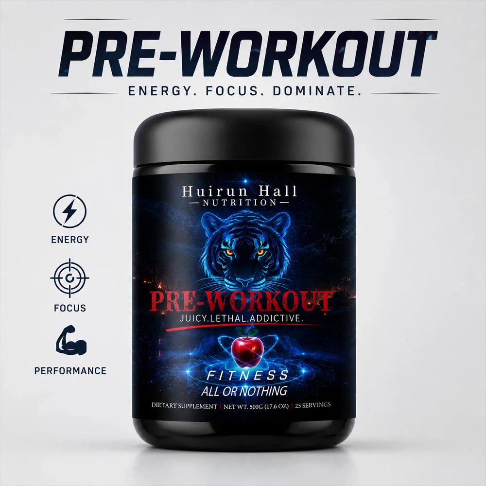Factory Supply Pre Workout Powder Apple Flavor Energy Boost Gym Supplement Preworkout Powder 500g Support OEM Private Label