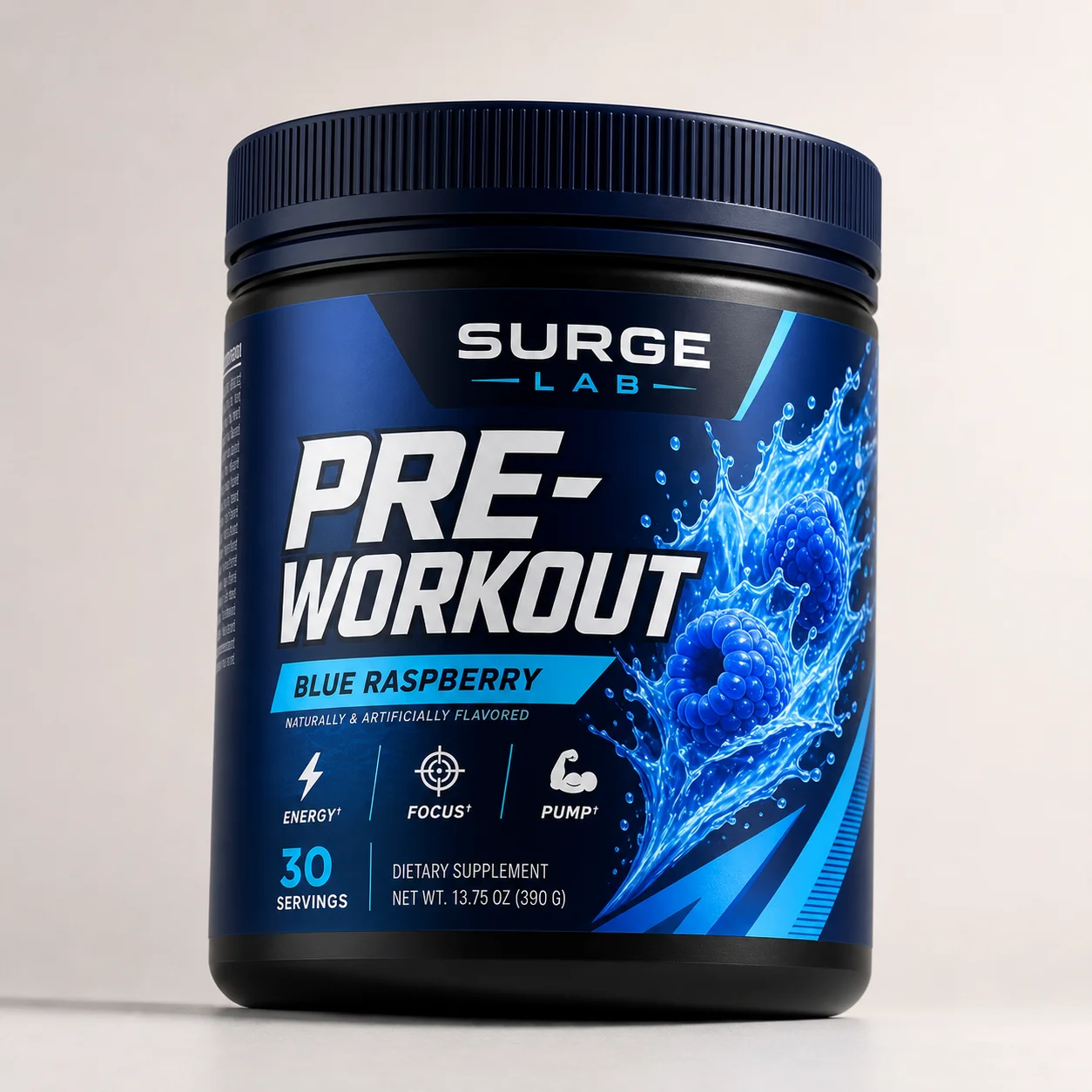 OEM ODM Blue Raspberry Pre Workout Powder Energy Focus Pump Supplement 30 Servings Private Label Sports Nutrition