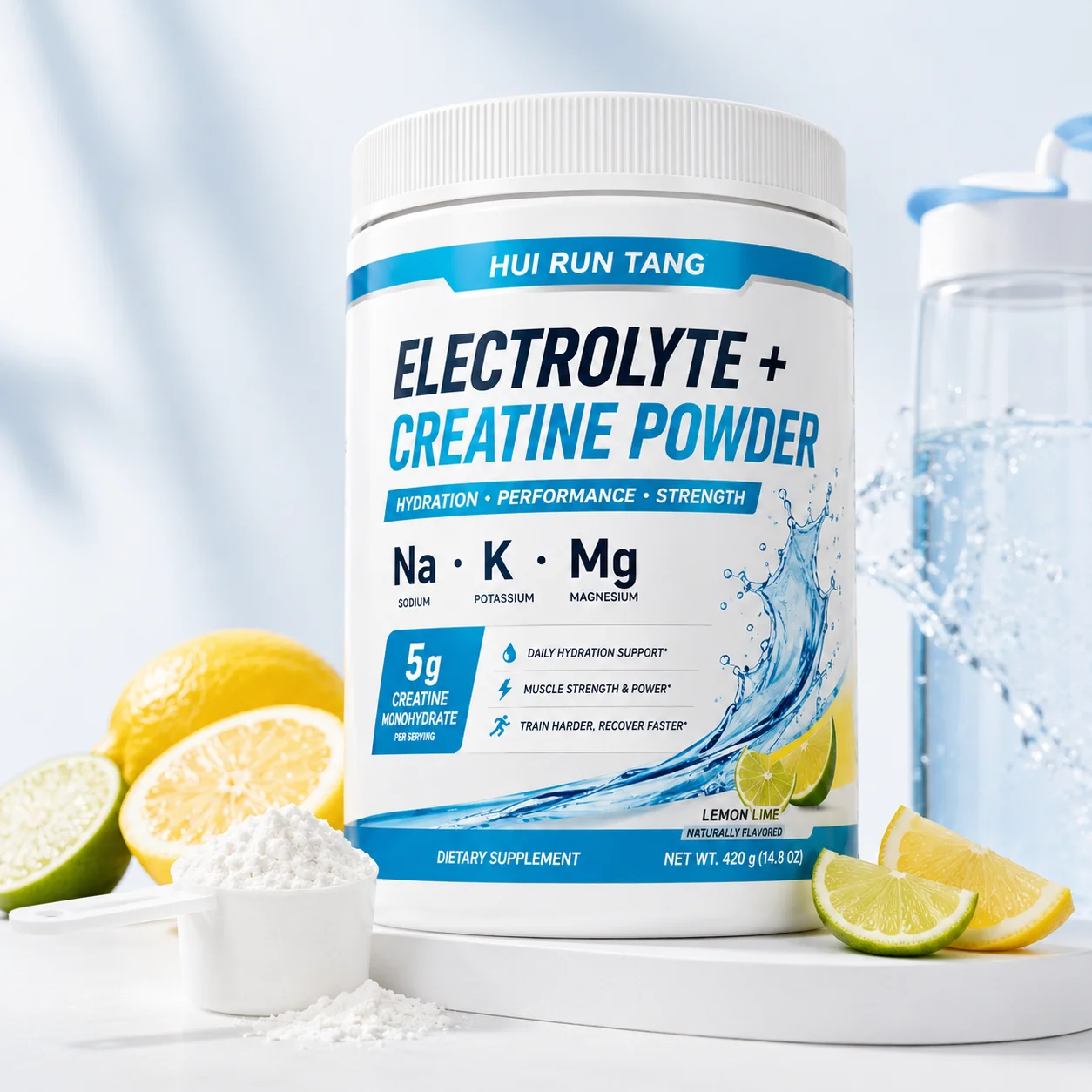 OEM Private Label Electrolyte Creatine Powder 5g Creatine Sodium Potassium Magnesium Lemon Lime Drink Mix
