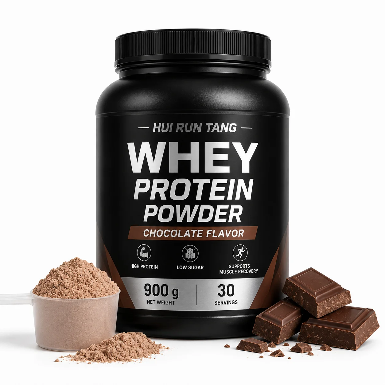 OEM Private Label Chocolate Whey Protein Powder High Protein Sports Nutrition Supplement 900 g 30 Servings