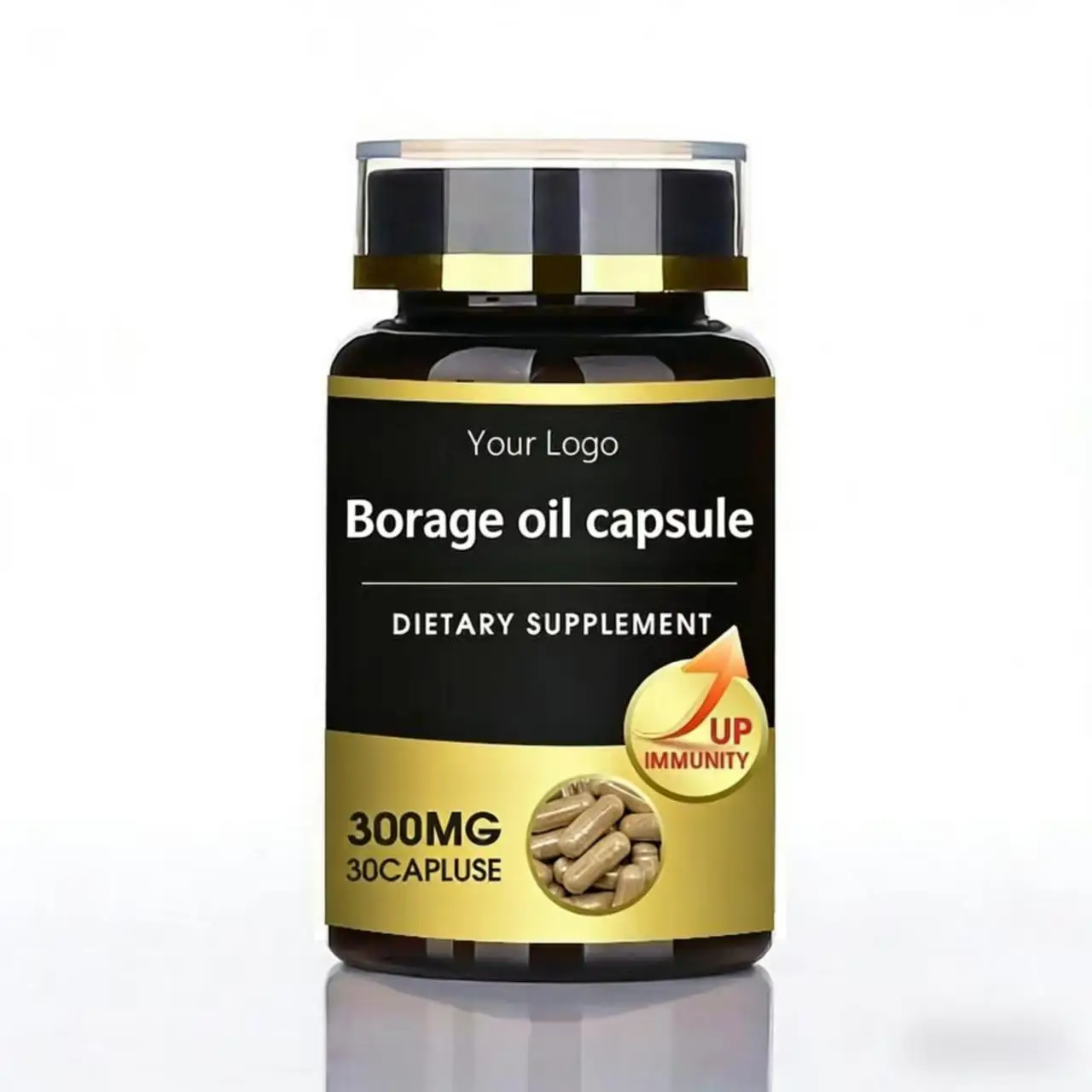 High Quality Borage Oil Softgel Capsules for Skin Health & Women Wellness Pure Vegan Gluten Free, Supports the Immune System