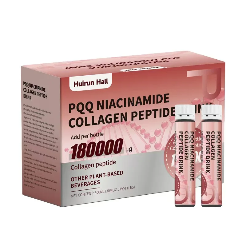 OEM Customizable Anti-Aging Beauty Drink Supplement with PQQ Niacinamide Collagen Peptide Flavored Liquid OEM/ODM Bottle Design