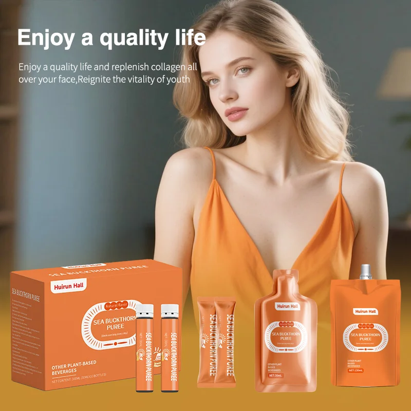 100% Pure Customized Sea Buckthorn Juice Concentrate Flavored Superfruit Drink OEM Available Natural Antioxidant Immune Boosting