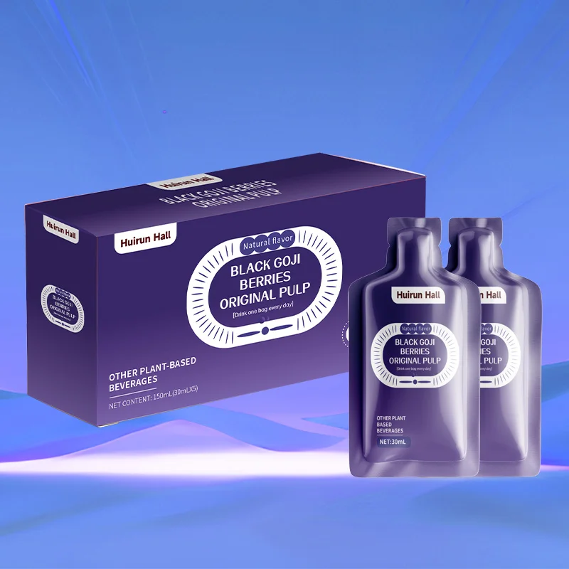 OEM Custom Flavor Black Goji Juice Drink Superfruit Beverage in Bottle or Bulk Packaging Private Label Juice with Unique Shape