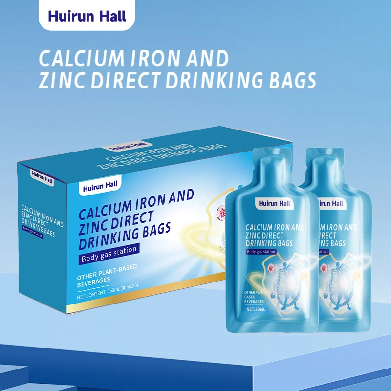 Private Label Calcium Iron Zinc Liquid Supplement OEM Supported Ready to Drink Stick Pack Bottle Packaging Flavored Processing