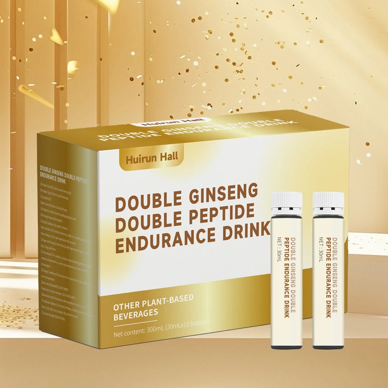 OEM Double Ginseng Double Peptide Sports Recovery Beverage Flavored Vitality Boost Endurance Drink Private Label Bulk Packaging