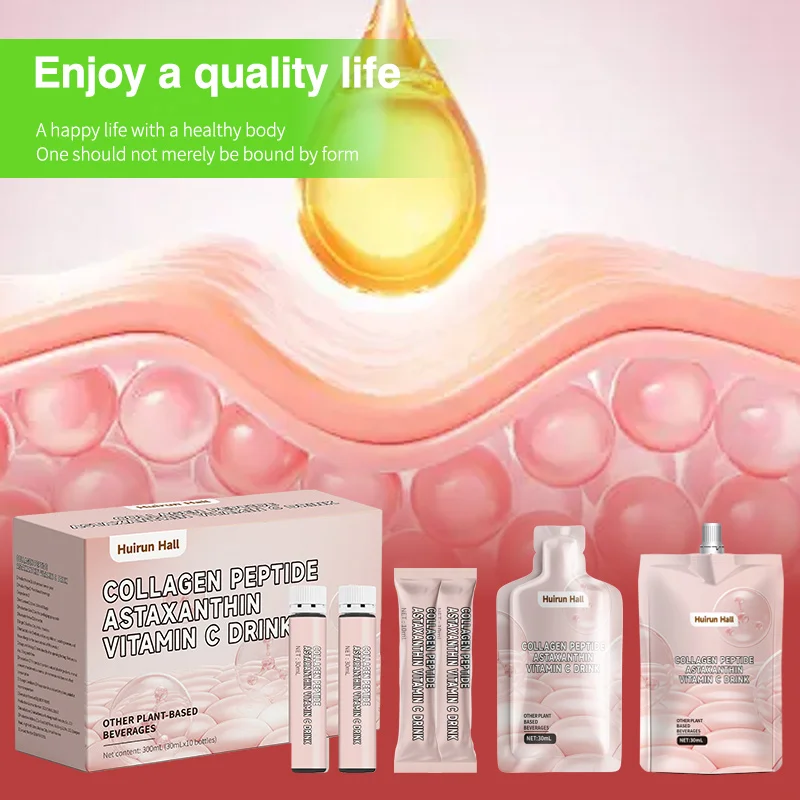 OEM Custom Functional Beverage Supplement in Bulk Bottle Packaging Collagen Astaxanthin Vitamin C Flavored Other Beverages